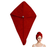 Kuber Industries Hair Wrapper|Hair-Drying Bathrobe Turban Towel|Stretchy Microfiber Quick Absorbent Hair Dry Salon Towel (Maroon)